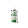 Aerosol scent spray can with jasmine design on a white background